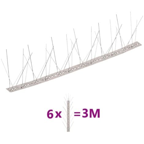 Prolenta Premium 6-tlg. Vogelabwehr-Spikes-Set 3 m Edelstahl