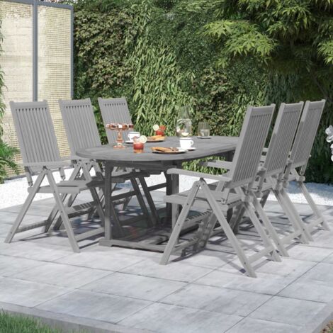Prolenta Premium 7-tlg. Garten-Essgruppe Massivholz Akazie