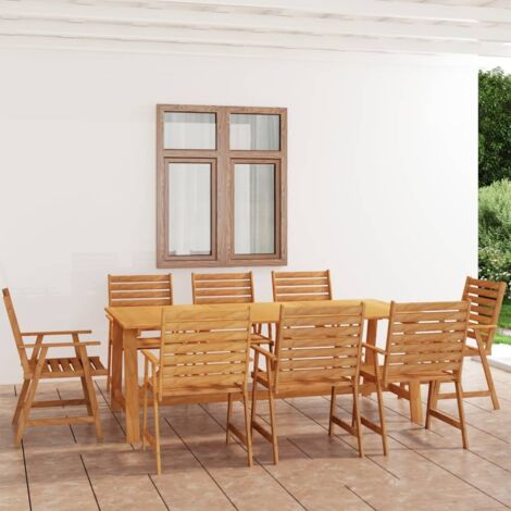 Prolenta Premium 9-tlg. Garten-Essgruppe Massivholz Akazie