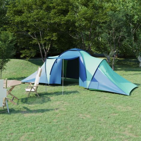 Prolenta Premium Campingzelt 6 Personen Blau und Grün