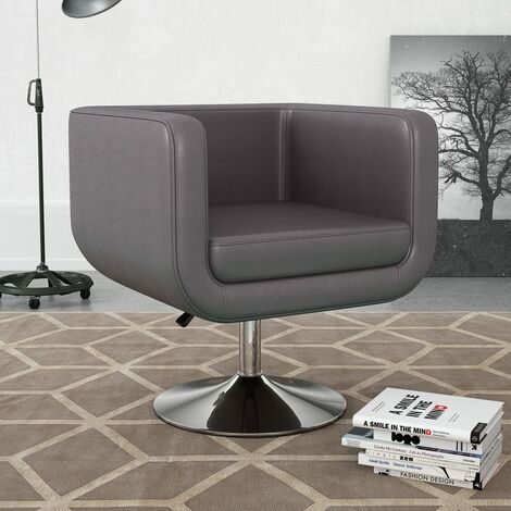 Prolenta Premium Drehsessel Grau Kunstleder