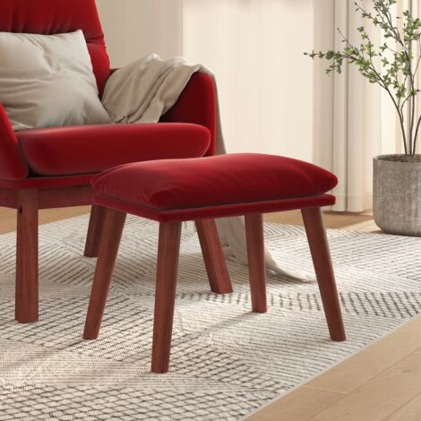 Prolenta Premium Fußhocker Weinrot 45x29,5x35 cm Samt