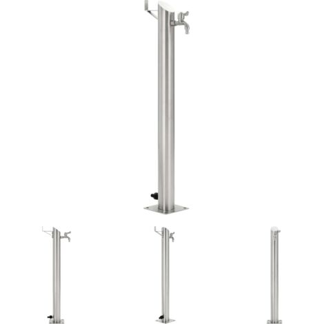 Prolenta Premium Garten-Wassersäule Edelstahl Rund 95 cm