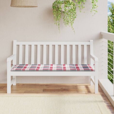 Prolenta Premium Gartenbank-Auflage Rot Karomuster 150x50x3 cm