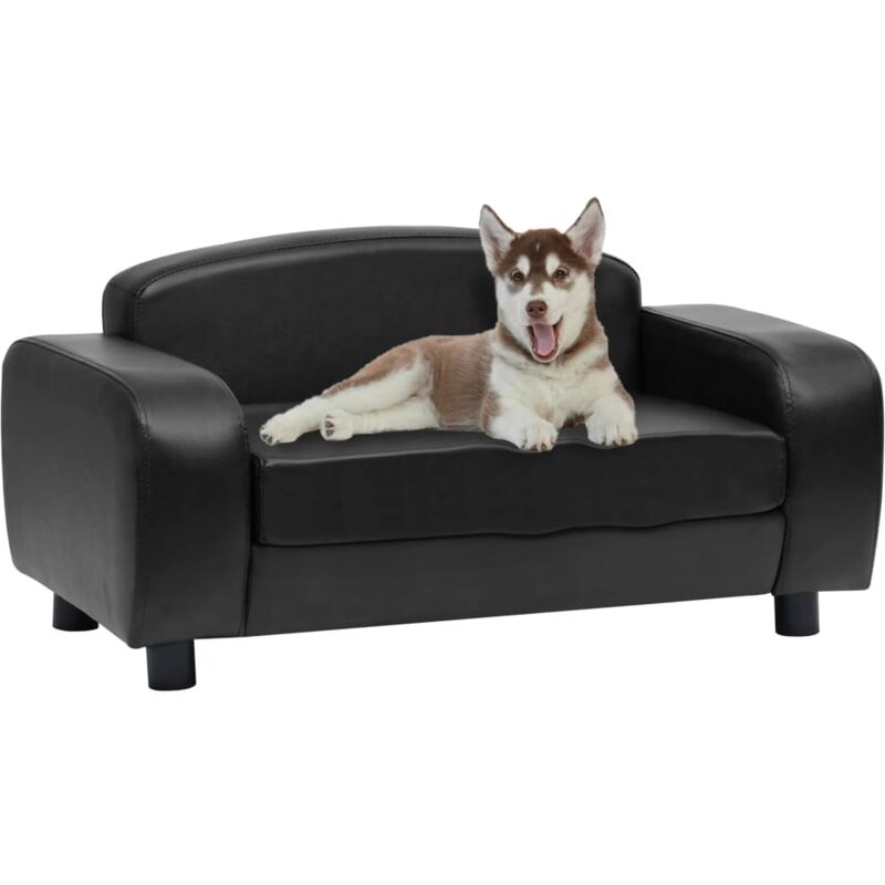 Hundesofa Schwarz 80x50x40 cm Kunstleder - Prolenta Premium