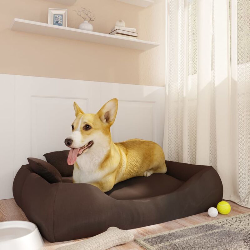 Hundebett mit Kissen Braun 75x58x18 cm Oxford-Gewebe - Prolenta Premium