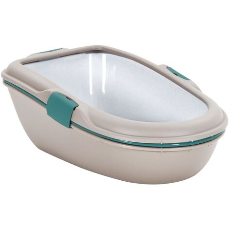 Prolenta Premium Katzenklo Braun und Weiß 69,5x47x26 cm PP - Mehrfarbig