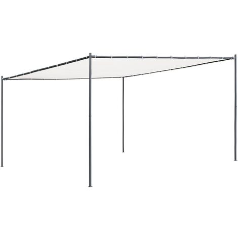 Prolenta Premium Pergola mit Dach 4x4 m Weiß 180 g/m²