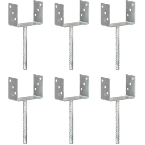 Prolenta Premium Pfostenträger 6 Stk. Silbern 14×6×30 cm