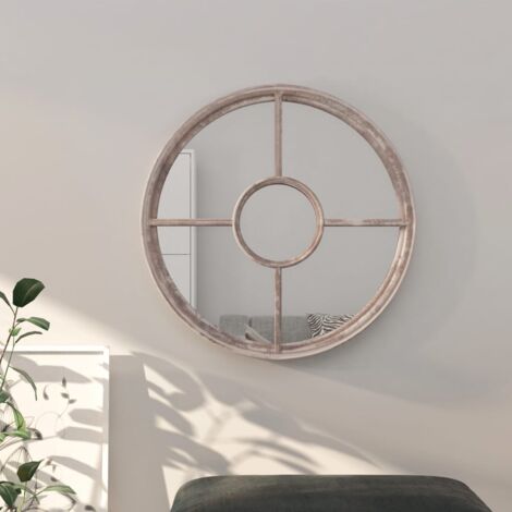 Prolenta Premium Spiegel Sandfarben 60x4 cm Eisen Rund für den Innenbereich