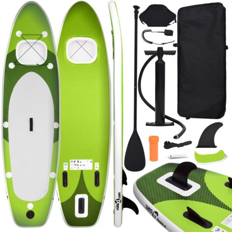 Prolenta Premium SUP-Board-Set Aufblasbar Grün 300x76x10 cm