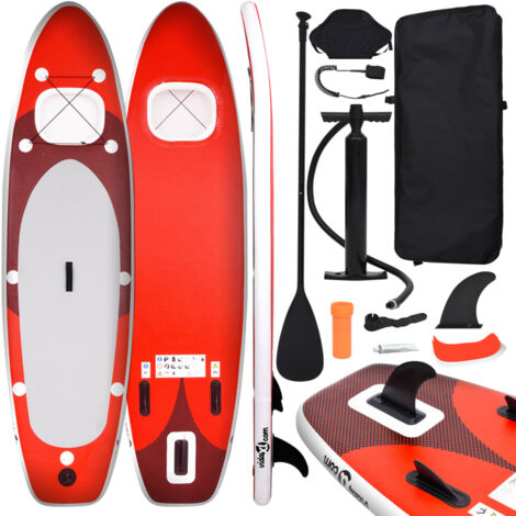 Prolenta Premium SUP-Board-Set Aufblasbar Rot 360x81x10 cm