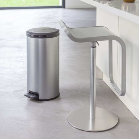 Prolenta Premium Tretmülleimer Deco Rund 30L Silbern