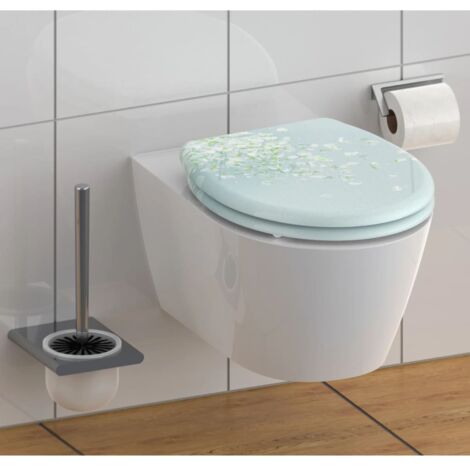 Prolenta Premium WC-Sitz Absenkautomatik Schnellverschluss FLOWER