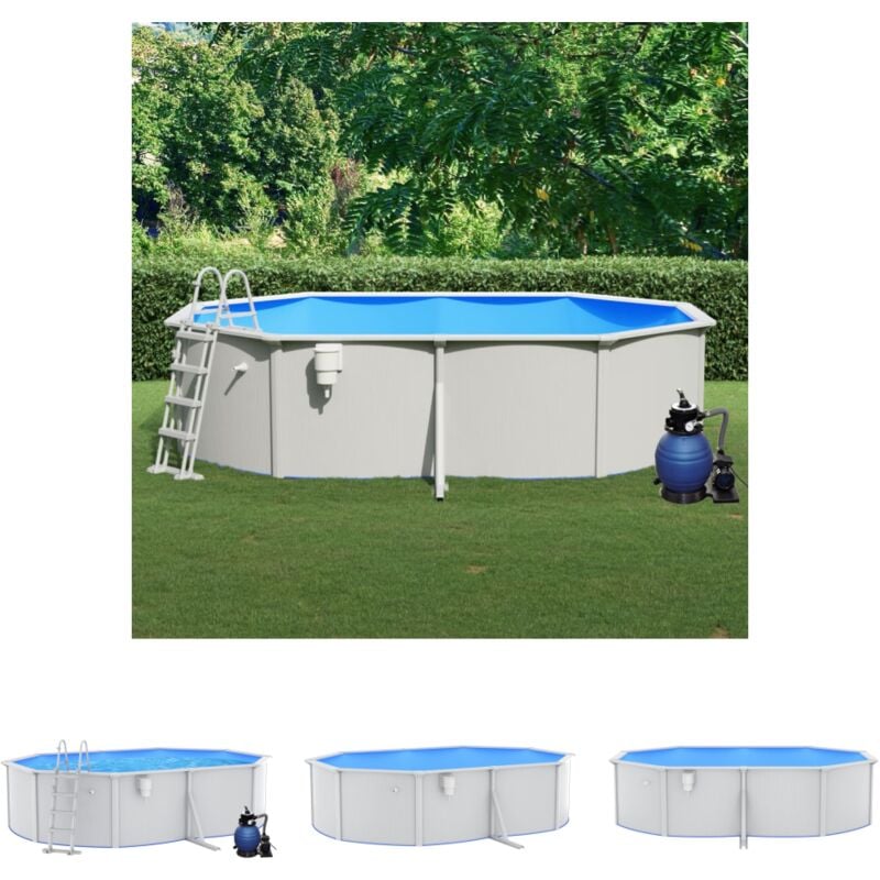 Prolenta Premium - The Living Store Pool mit Sandfilterpumpe und Leiter 490x360x120 cm - Pools