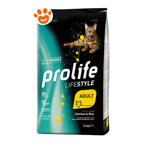 Prolife Cat Lifestyle Adult Pollo e Riso  - Prolife Cat Lifestyle Adult Pollo e Riso - Sacco Da 400 Gr