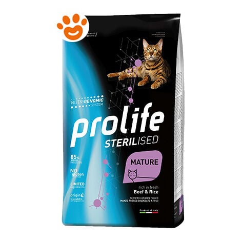 Prolife Cat Sterilised Mature Manzo e Riso  - Prolife Cat Sterilised Mature Manzo e Riso - Sacco Da 7 Kg