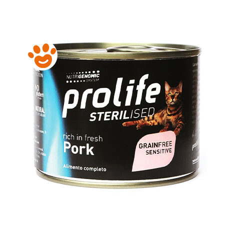 Prolife Cat Sterilized Grainfree Sensitive Maiale  - Prolife Cat Sterilized Grainfree Sensitive Maiale - Lattina Da 200 Gr