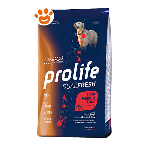 Prolife Dog DualFresh Adult Medium Large Manzo, Oca e Riso  - Prolife Dog DualFresh Adult Medium Large Manzo, Oca e Riso - Sacco Da 2,5 kg, Sacco Da 2,5 Kg