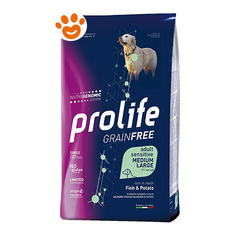 Prolife Dog Grain Free Medium/Large con Salmone e Patate per Cani