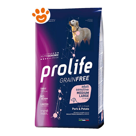 PROLIFE DOG Grain Free Sensitive Medium - Large Adult Maiale e Patate 10 kg