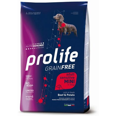 PROLIFE DOG Grain Free Sensitive Mini Adult Manzo e Patate 600gr