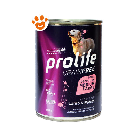 Prolife Dog Grainfree Adult Medium Large Agnello e Patate  - Prolife Dog Grainfree Adult Medium Large Agnello e Patate - Lattina Da 400 Gr