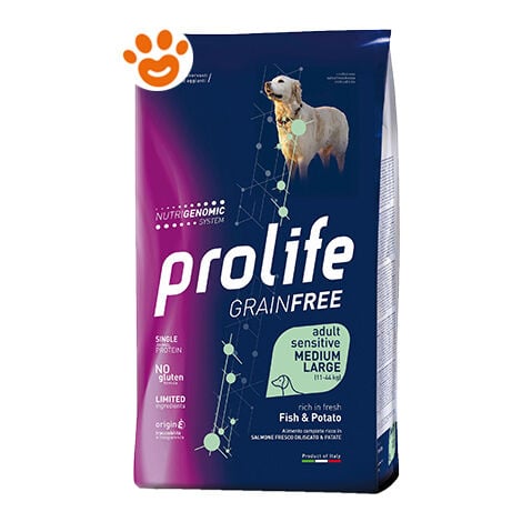 Prolife Dog Grainfree Sensitive Adult Medium Large Pesce e Patate  - Prolife Dog Grainfree Sensitive Adult Medium Large Pesce e Patate - Sacco Da 10 Kg