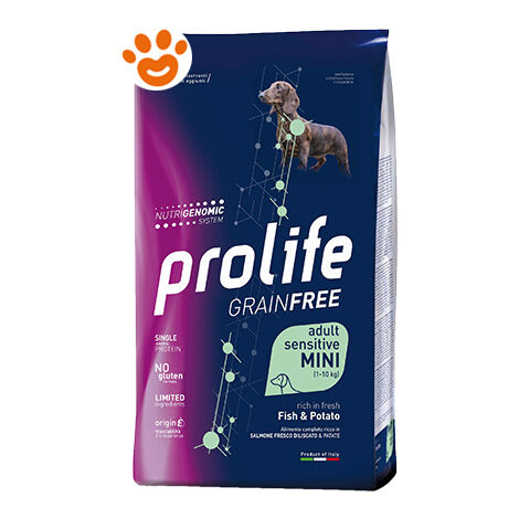 Prolife Dog Grainfree Sensitive Adult Mini Pesce e Patate  - Prolife Dog Grainfree Sensitive Adult Mini Pesce e Patate - Any, Sacco Da 600 Gr