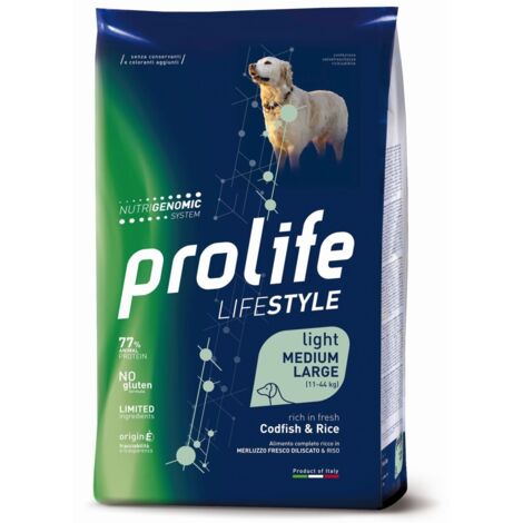 Prolife Dog Lifestyle Light Adult Medium Large Merluzzo e Riso