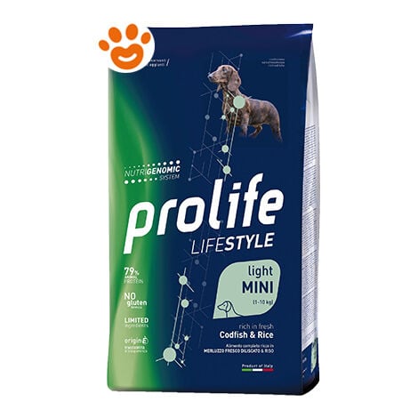 Prolife Dog Lifestyle Light Adult Mini Merluzzo e Riso  - Prolife Dog Lifestyle Light Adult Mini Merluzzo e Riso - Any, Sacco Da 2 Kg