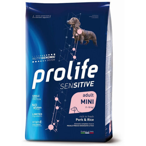 Prolife Dog Sensitive Adult Mini Maiale e Riso  - Prolife Dog Sensitive Adult Mini Maiale e Riso - Sacco Da 2 Kg