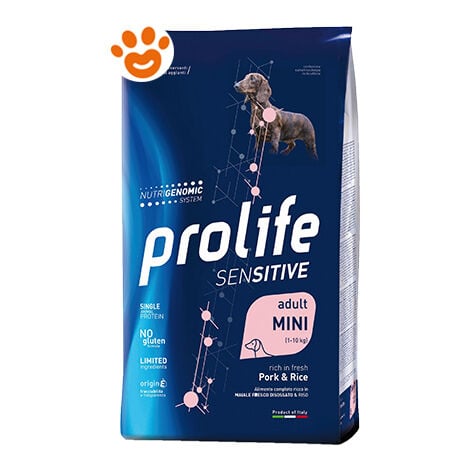 Prolife Dog Sensitive Adult Mini Maiale e Riso  - Prolife Dog Sensitive Adult Mini Maiale e Riso - Sacco Da 7 Kg
