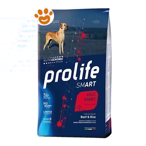 Prolife Dog Smart Adult Giant Manzo e Riso  - Prolife Dog Smart Adult Giant Manzo e Riso - Sacco Da 12 Kg