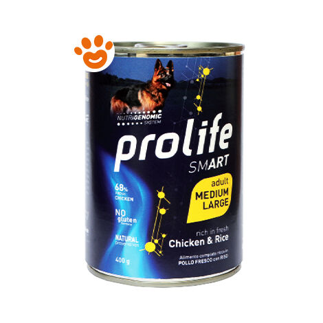 Prolife Dog Smart Adult Medium Large Pollo e Riso - Prolife Dog Smart Adult Medium Large Pollo e Riso - Lattina Da 400 Gr