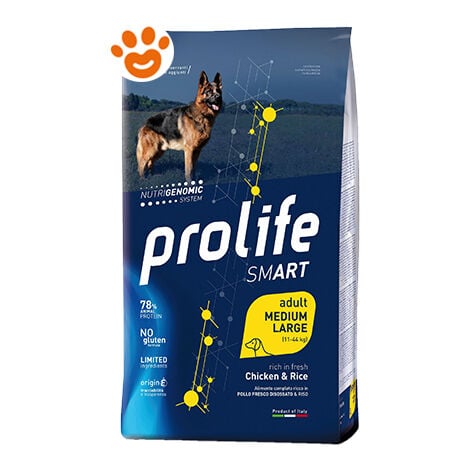 Prolife Dog Smart Adult Medium Large Pollo e Riso  - Prolife Dog Smart Adult Medium Large Pollo e Riso - Sacco Da 12 Kg