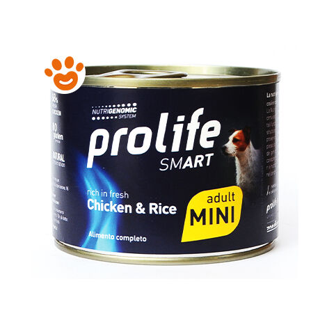 Prolife Dog Smart Adult Mini Pollo e Riso  - Prolife Dog Smart Adult Mini Pollo e Riso - Lattina Da 200 Gr