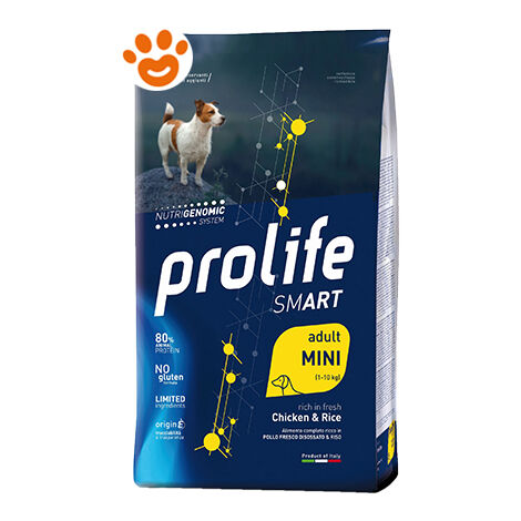 Prolife Dog Smart Adult Mini Pollo e Riso  - Prolife Dog Smart Adult Mini Pollo e Riso - Sacco Da 600 Gr