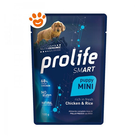 Prolife Dog Smart Puppy Mini Pollo e Riso  - Prolife Dog Smart Puppy Mini Pollo e Riso - Bustina Da 100 Gr
