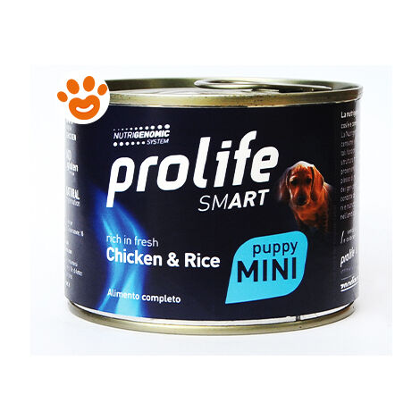 Prolife Dog Smart Puppy Mini Pollo e Riso  - Prolife Dog Smart Puppy Mini Pollo e Riso - Lattina Da 200 Gr