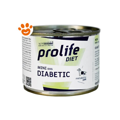 Prolife Dog Veterinary Mini Diabetic  - Prolife Dog Veterinary Mini Diabetic - Lattina Da 200 Gr