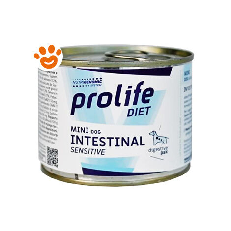 Prolife Dog Veterinary Mini Intestinal Sensitive  - Prolife Dog Veterinary Mini Intestinal Sensitive - Lattina Da 200 Gr