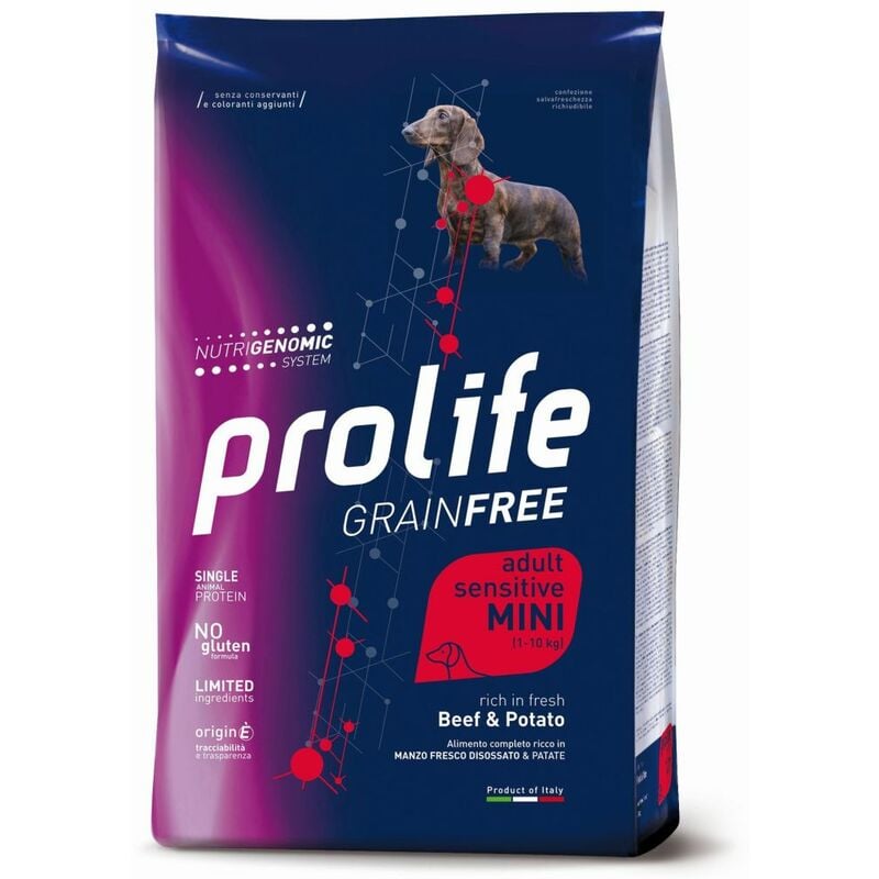 Prolife - dog Grain Free Sensitive Mini Adult Manzo e Patate 600gr