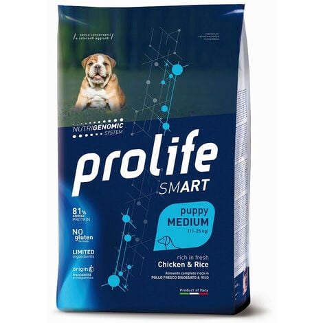 Prolife Smart per Cani Puppy Medium con Pollo e Riso da 2,5 Kg
