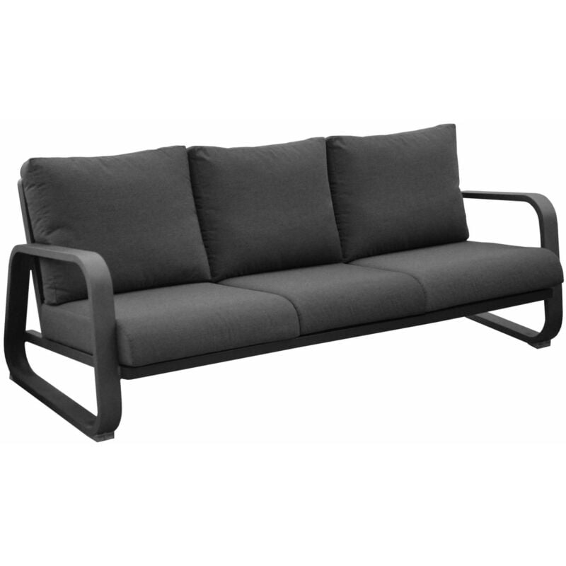 Canapé 3 places Antonino sofa en aluminium/coussins - graphite/gris - Proloisirs