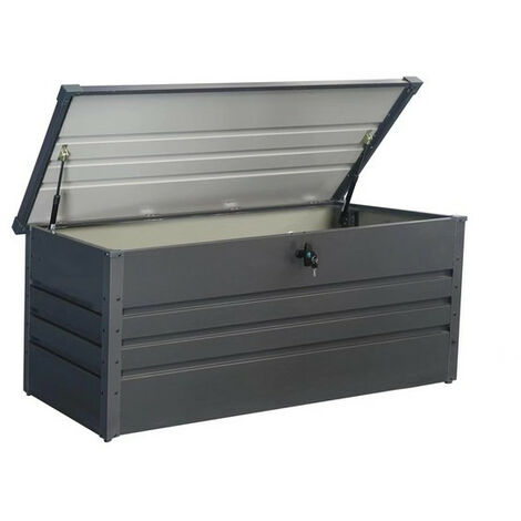PROLOISIRS Coffre de cantine moyen pour rangement en acier 350 L - anthracite