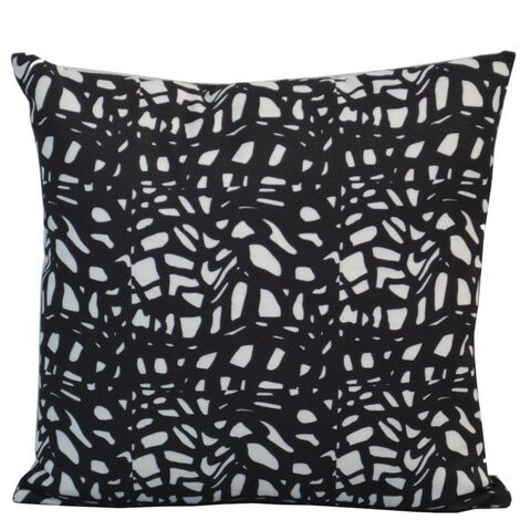 PROLOISIRS Coussin déhoussable exterieur décor Motif Graphique mosaic noir 45 x 45 cm