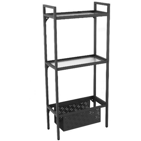 PROLOISIRS Etagère Balcon en acier à 2 niveaux - 118 x 24 x 53 cm - graphite