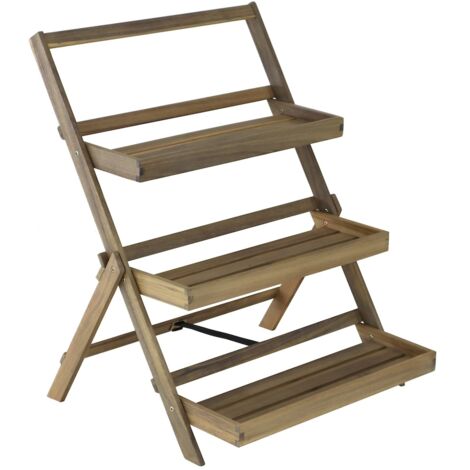 PROLOISIRS Étagère pliante - 3 étages - Acacia FSC 100%