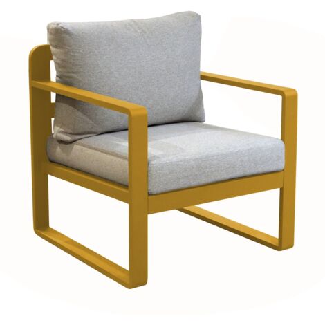 PROLOISIRS Fauteuil sofa - MOJITO II - Aluminium époxy - Miel/Gris